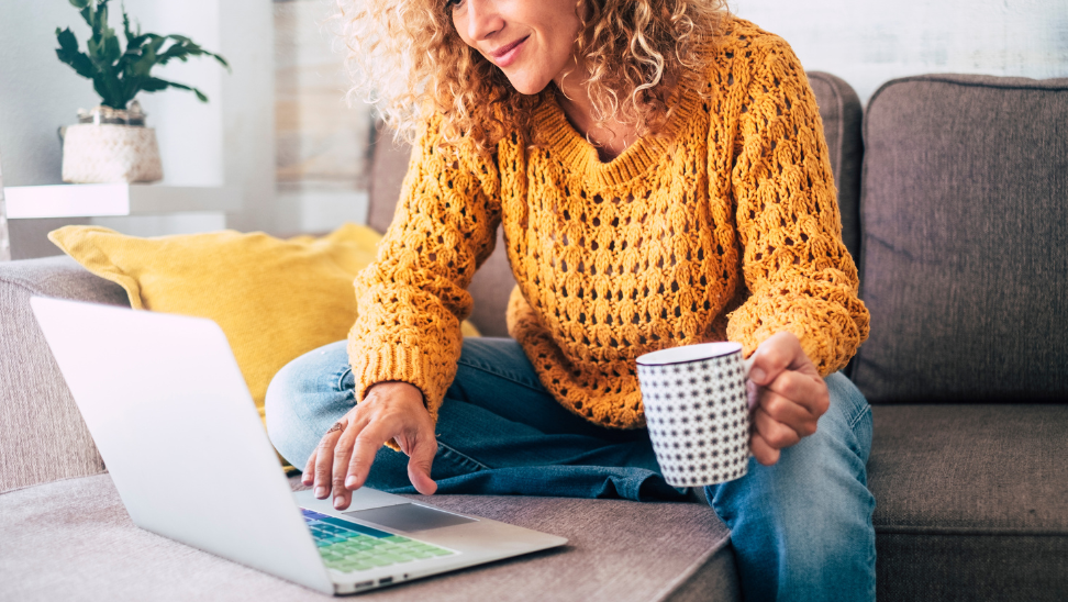 Woman using computer